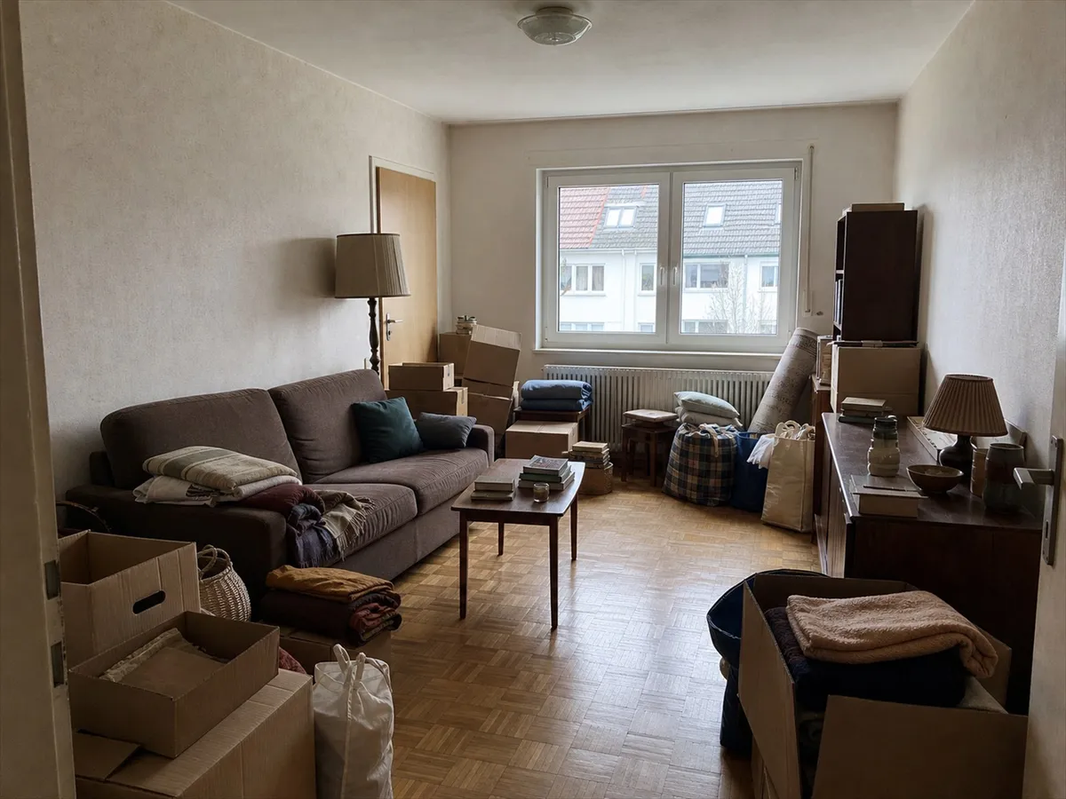 Wohnzimmer — Zustand vorher (Symbolbild, kein Foto eines echten Auftrags)